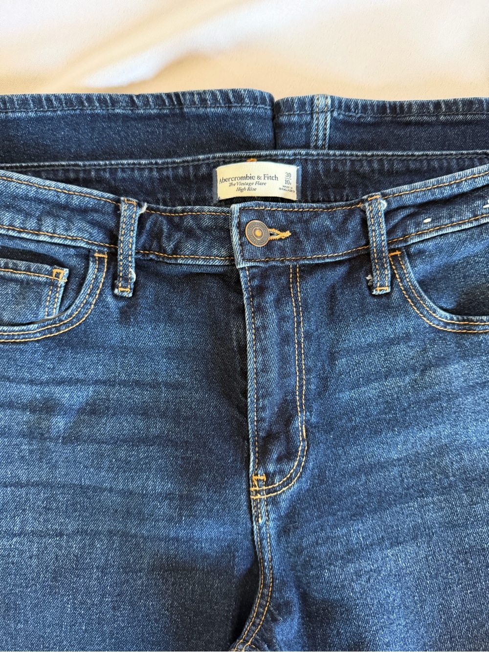 Abercrombie & Fitch Women's Dark Indigo High-Rise Jeans